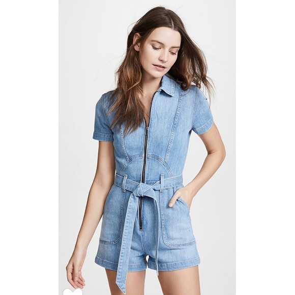 NWT Alice and Olivia denim romper - Picture 2 of 8